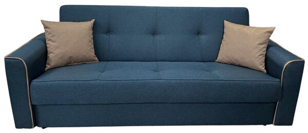 Canapea VERA extensibila, 3 locuri, lada de depozitare, stofa bleumarin + crem, 225x90x90 Bleumarin + Crem, Stofa