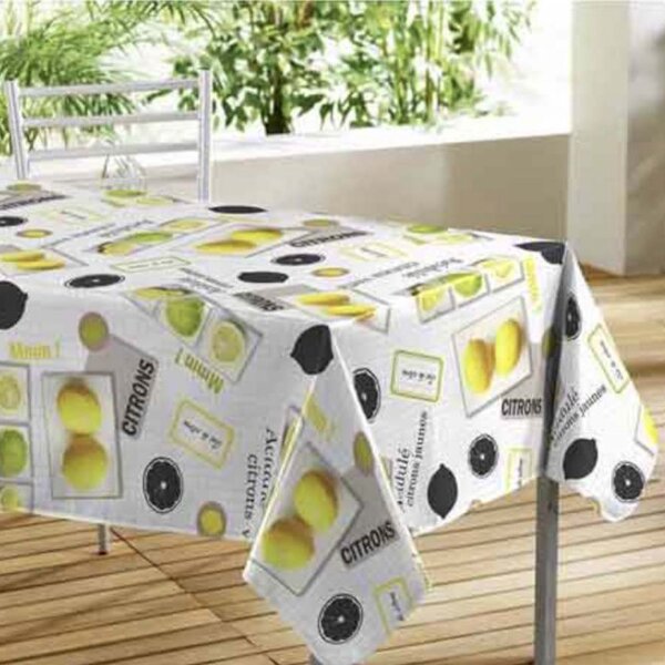 Fata de masa tip musama Pufo Lemon Time, 140 x 140 cm