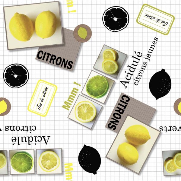 Fata de masa tip musama Pufo Lemon Time, 140 x 140 cm