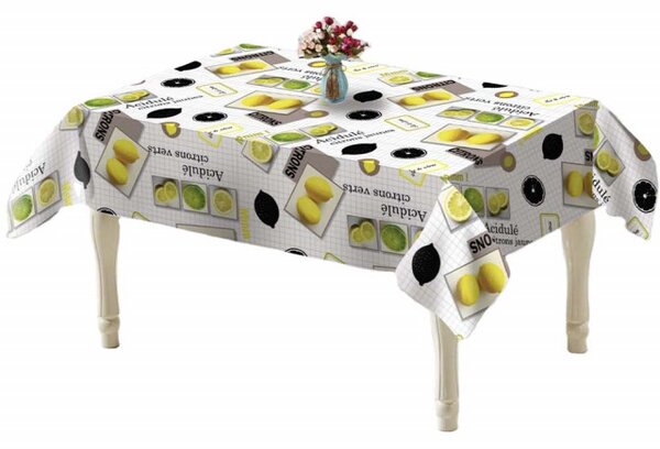 Fata de masa tip musama Pufo Lemon Time, 140 x 140 cm