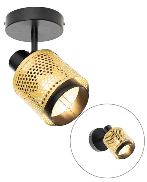 Spotlight industrial negru cu auriu - Kayden