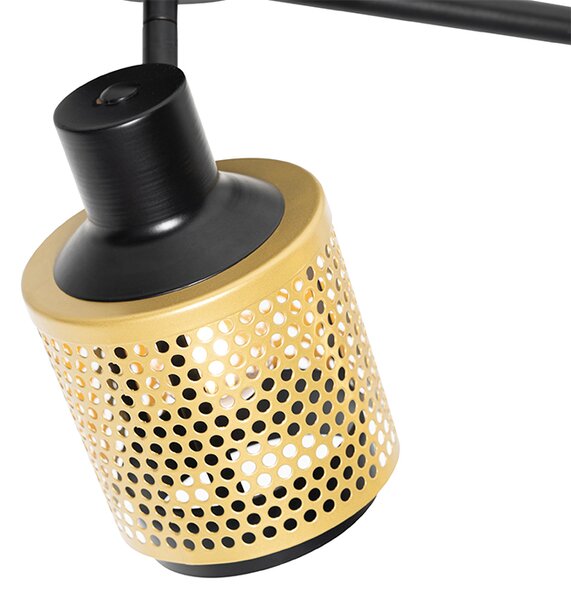 Spotlight industrial negru cu auriu 3 lumini - Kayden