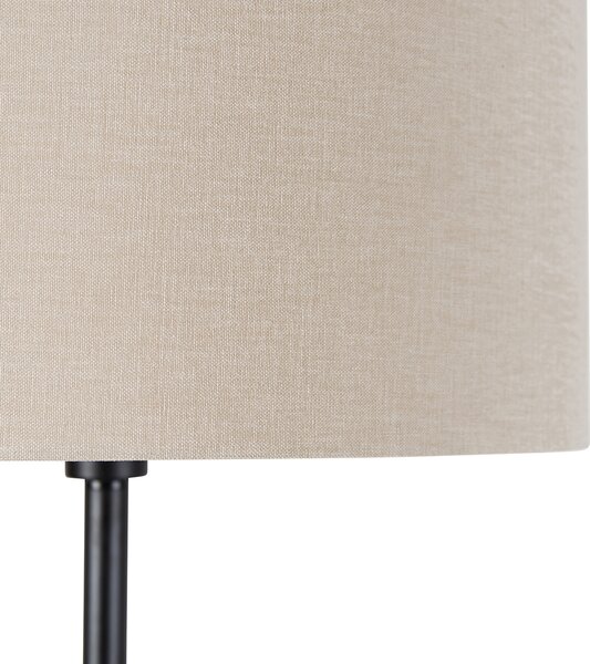 Lampă de podea neagră cu abajur maro deschis 50 cm - Simplo