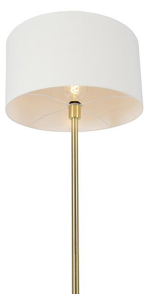 Lampă de podea din alamă cu abajur alb 50 cm - Simplo