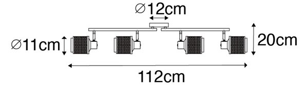 Proiector industrial negru cu auriu 4 lumini - Kayden