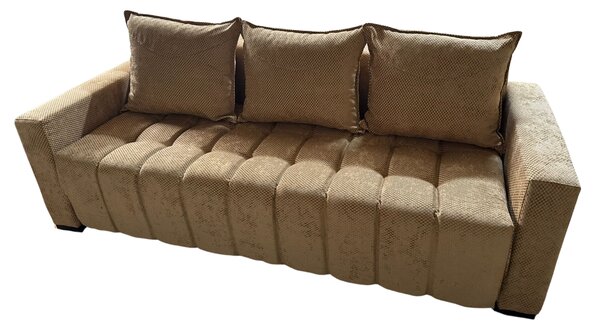 Canapea ZARA extensibila, 3 locuri, cu lada de depozitare, stofa bej auriu , 220x95x80 Bej Auriu, Stofa, 200 cm