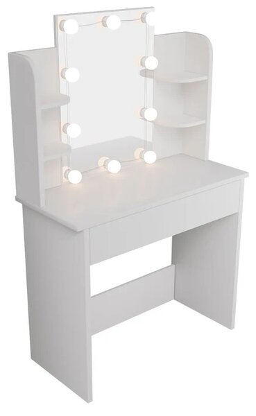 Juskys Masă de toaletă cu iluminare LED - albă