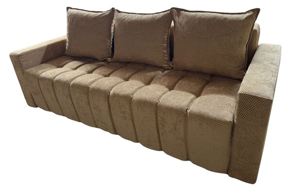 Canapea ZARA extensibila, 3 locuri, cu lada de depozitare, stofa bej auriu , 220x95x80 Bej Auriu, Stofa, 200 cm