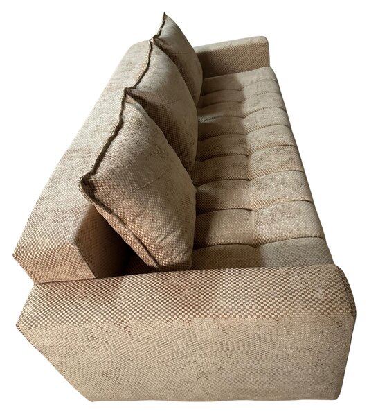 Canapea ZARA extensibila, 3 locuri, cu lada de depozitare, stofa bej auriu , 220x95x80 Bej Auriu, Stofa, 200 cm