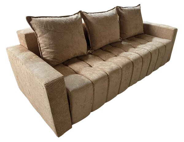 Canapea ZARA extensibila, 3 locuri, cu lada de depozitare, stofa bej auriu , 220x95x80 Bej Auriu, Stofa, 200 cm