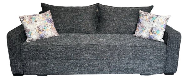 Canapea LARISA extensibila, 3 locuri, lada de depozitare, stofa gri inchis, 220x95x85 Stofa, Gri Inchis