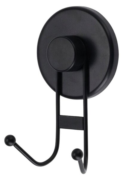 Agățătoare pentru prosop, Bathroom Solutions, prindere cu ventuză, negru mat, max 3.5 kg, 7x5.5x12 cm