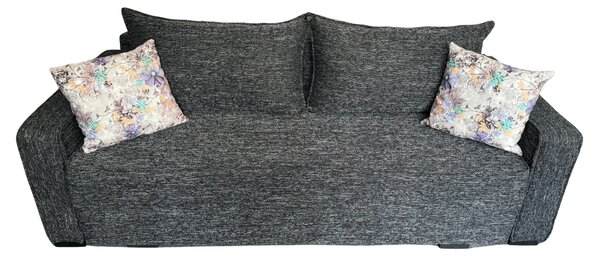 Canapea LARISA extensibila, 3 locuri, lada de depozitare, stofa gri inchis, 220x95x85 Stofa, Gri Inchis