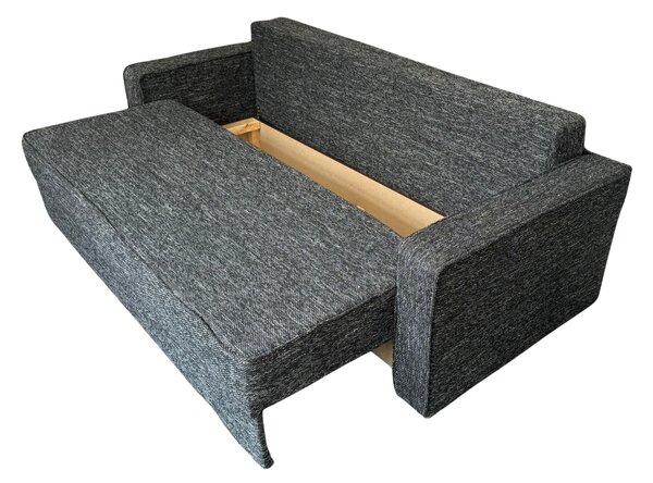 Canapea LARISA extensibila, 3 locuri, lada de depozitare, stofa gri inchis, 220x95x85 Stofa, Gri Inchis