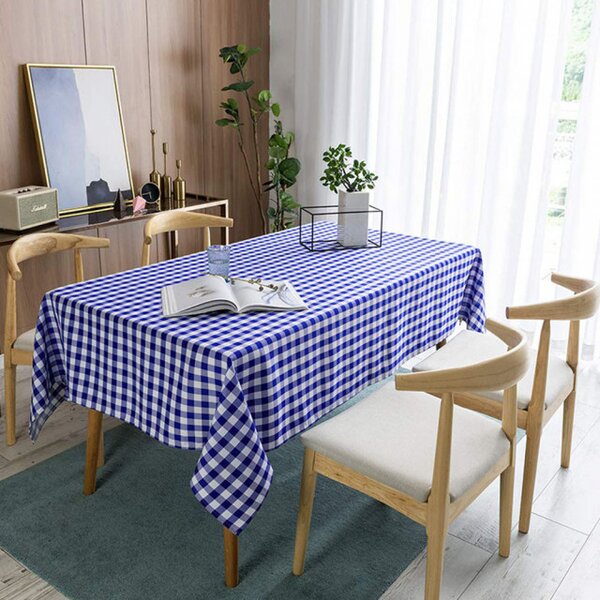 Fata de masa tip musama Pufo Classic, 140 x 180 cm, alb/albastru