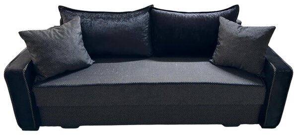 Canapea LARISA extensibila, 3 locuri, lada de depozitare, stofa maro inchis, 220x95x85 Stofa, Maro închis