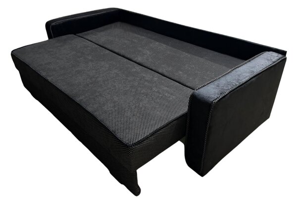 Canapea LARISA extensibila, 3 locuri, lada de depozitare, stofa maro inchis, 220x95x85 Stofa, Maro închis