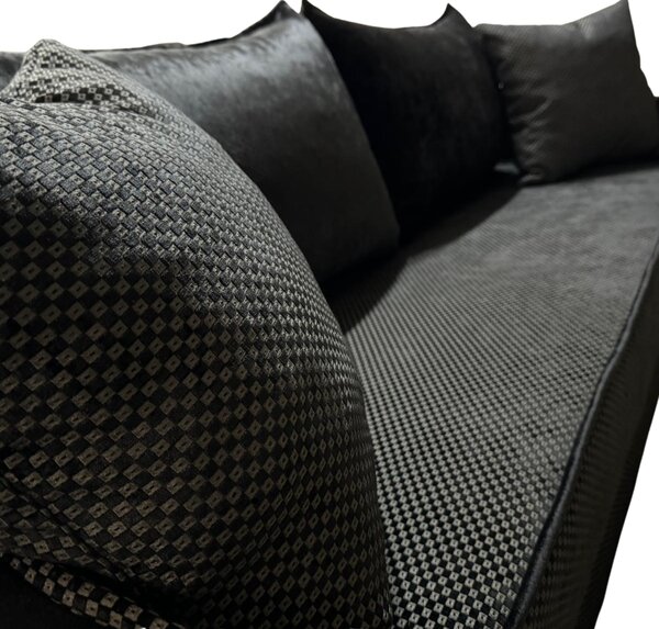Canapea LARISA extensibila, 3 locuri, lada de depozitare, stofa maro inchis, 220x95x85 Stofa, Maro închis