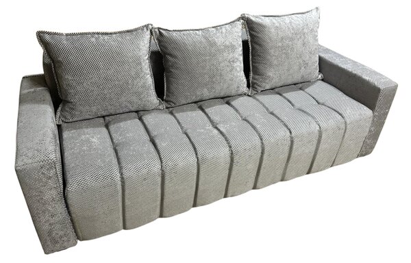 Canapea ZARA extensibila, 3 locuri, cu lada de depozitare, stofa gri lila , 220x95x80 Gri Lila, Stofa, 200 cm