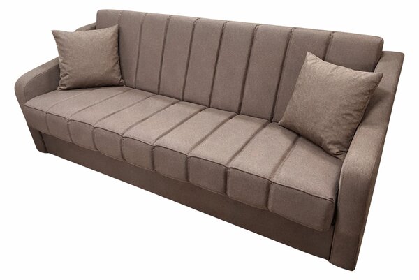 Canapea ALEX extensibila, 3 locuri, cu lada de depozitare, stofa maro, 220x90x90 Maro
