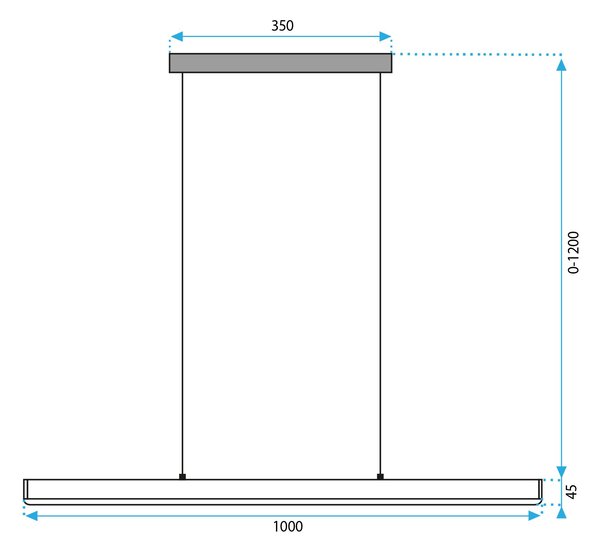 Lampa Led APP1448-CP BLACK 100cm