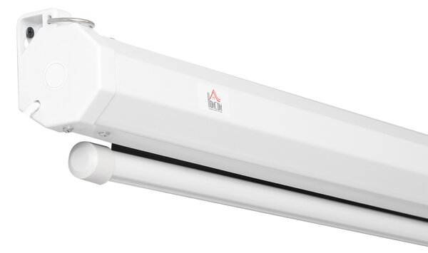 HOMCOM Ecran Proiecție Motorizat 84 Inch pentru Home Cinema, Sistem de Rulare Automat, Ideal pentru Filme și Prezentări, Alb | Aosom Romania