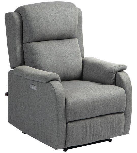 HOMCOM Fotoliu Relax Electric Reclinabil cu Port USB, Gri Închis | Aosom Romania