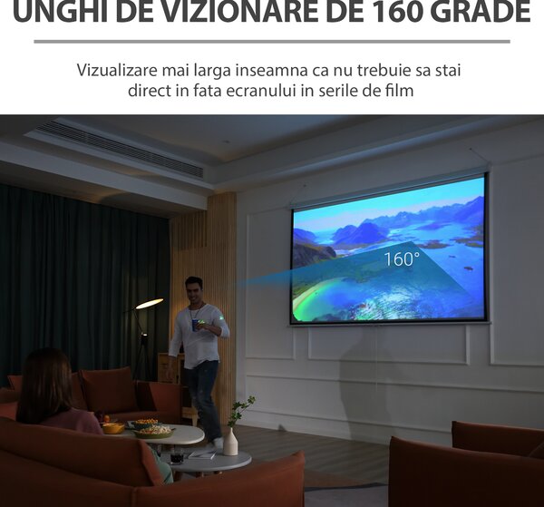HOMCOM ecran de proiectare pentru perete 244x183cm, alb | Aosom Romania
