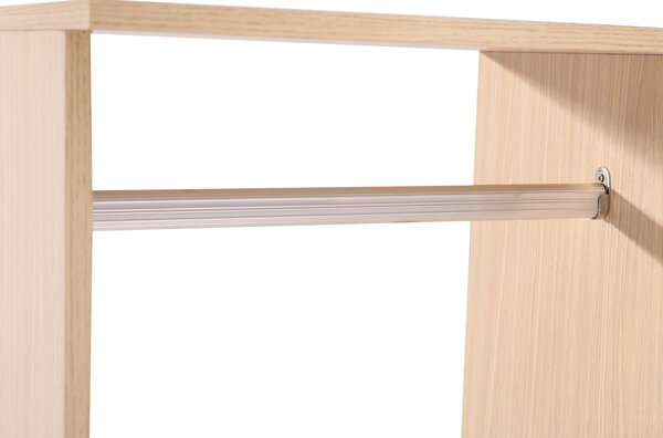 HOMCOM Dulap Multifuncțional cu Cuier și 3 Rafturi, Spațiu Deschis pentru Depozitare, 80x40x128 cm, Ideal pentru Hol | Aosom Romania