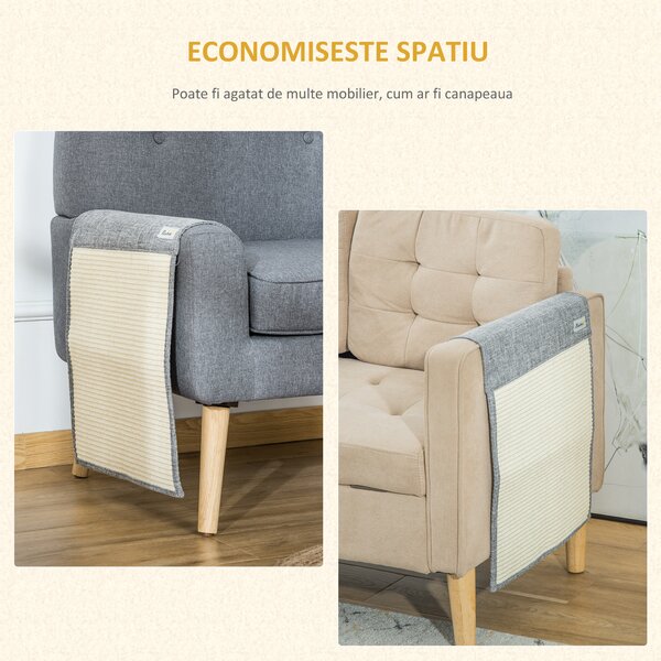 PawHut Set 2 Stâlpi de Zgâriat pentru Pisici, Bază Stabilă, 42,5x42,5 cm, Gri | Aosom Romania