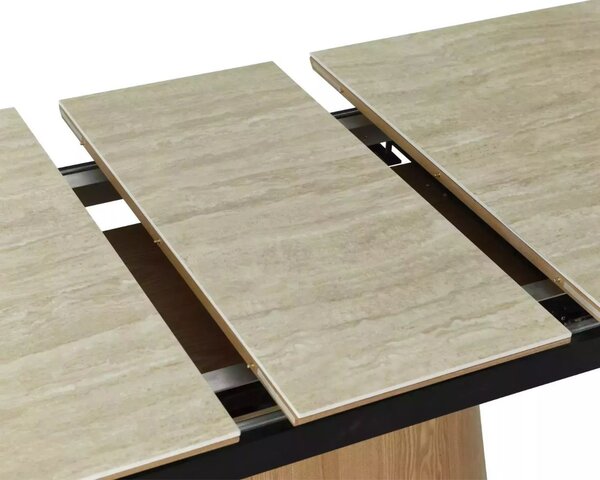 Masă extensibilă Monaco, bej/stejar (160-200 cm)