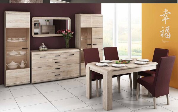 Masă de dining extensibilă Link, stejar sonoma (145-184 cm)