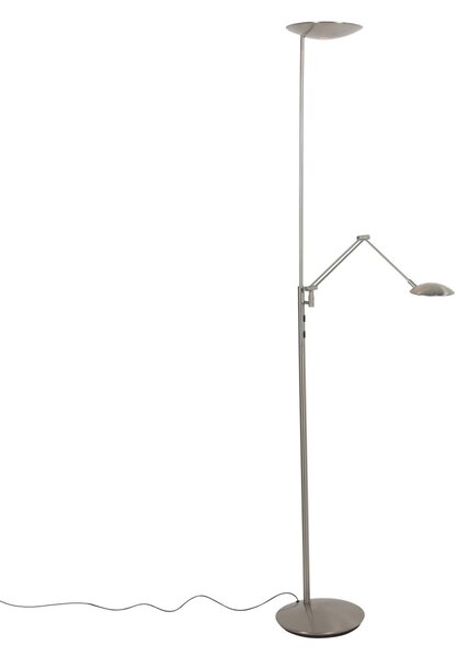 Steinhauer Lampă de tavan cu LED Daphne 2 +, lumină citit, oțel, CCT, telecomandă, reglabil, Metalic, Camera de zi / sufragerie, Metal, Modern, Lumină de lectură