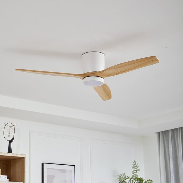 Ventilator de tavan cu LED Faipari, alb, DC, silențios, 132 cm - Lucande Lucande, Faipari, Alb, Camera de zi, Lemn, Modern