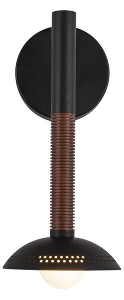 Elstead Aplică de perete LED Arden, negru mat, înălțime 36 cm, metal, dimabil, reglabil, Negru, Camera de zi / sufragerie, Aluminiu, Modern, Perete rotund