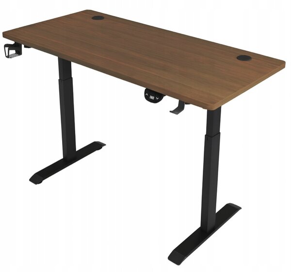 Masă electrică reglabilă pe înălțime 72 - 117 cm - nuc, negru Lățime: 60 cm | Lungime: 140 cm