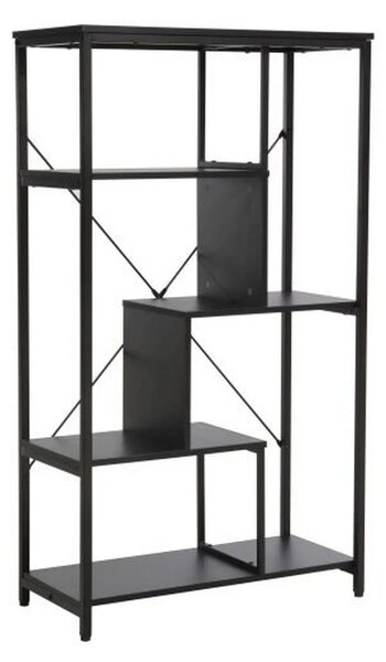 Biblioteca NET A, negru, PAL laminat/metal, 85x35x163 cm
