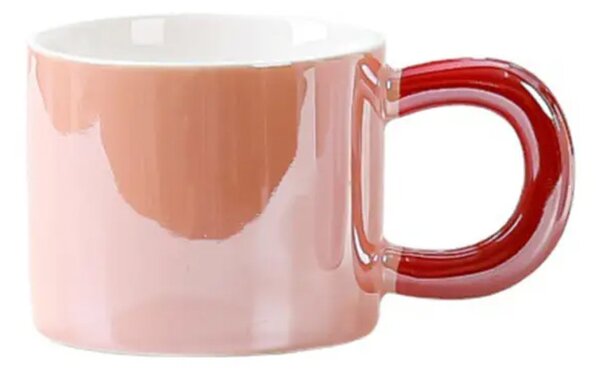 Cana ceramica Pufo Glossy pentru ceai, cafea, 250 ml, rosu