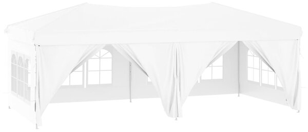Cort pliabil pentru petreceri cu pereți lateral, alb, 3x6 m