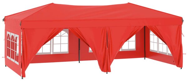 Cort pliabil pentru petrecere, pereți laterali, roșu, 3x6 m