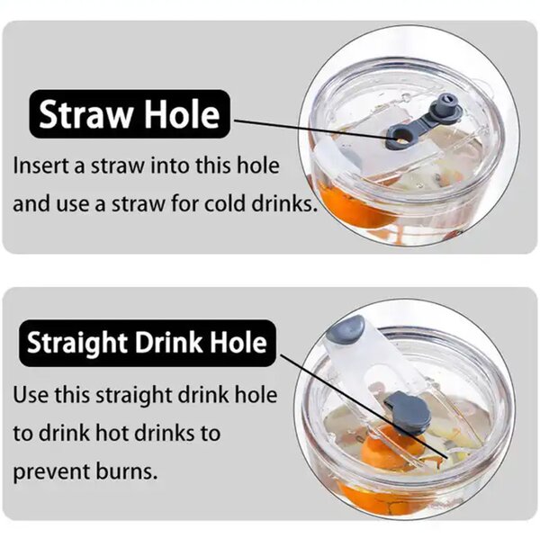 Cana din sticla transparenta Pufo Drink Water pentru cafea cu capac, 450 ml
