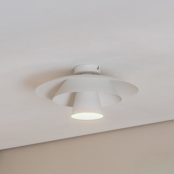 Luminex Plafonieră Plato, alb, metal, Ø 38 cm, E27, reglabil, Alb, Camera de zi / sufragerie, Metal, Modern