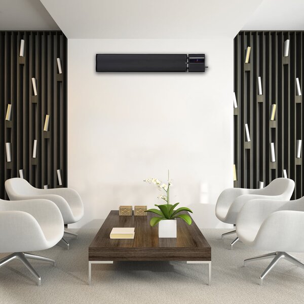 2800W/1400W ElectricSun negru, incalzitor electric interior exterior panouri radiante termostat cu Wi-Fi si APP internet TUYA, 180x15 cm