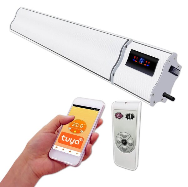 1200W si 600W ElectricSun alb, panouri radiante infrarosu cu termostat si Wi-Fi cu aplicatie internet TUYA, 94x15 cm