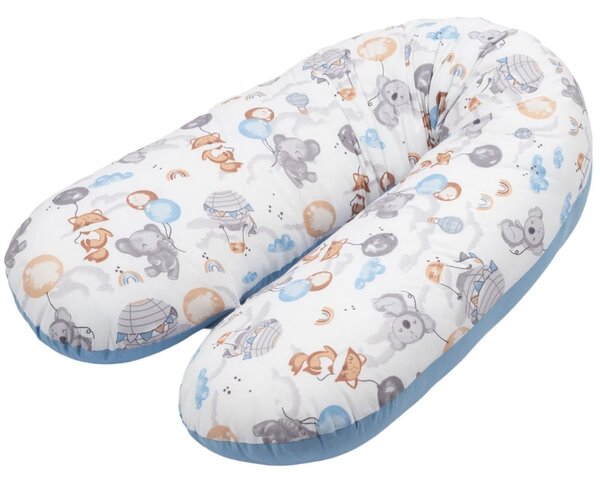 Perna gravide 3 in 1 cu husa detasabila din bumbac 100% Kidizi Lena, lungime 160 cm, Tiny Adventures