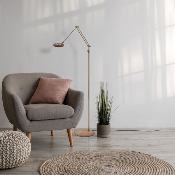 Steinhauer Lampadar LED Zenith2, 1 bec, bronz, CCT, telecomandă, reglabil, Bronz / Alamă Veche, Camera de zi / sufragerie, Metal, Modern