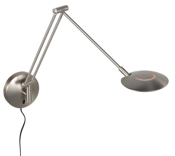 Steinhauer Aplică de perete cu LED Zenith 2 braț, oțel, CCT, metal, priză, reglabil, Metalic, Camera de zi / sufragerie, Metal, Modern