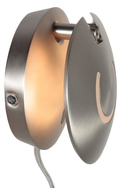 Steinhauer Aplică de perete cu LED Zenith 2, culoare oțel, CCT, metal, priză, reglabil, Metalic, Camera de zi / sufragerie, Metal, Modern, Perete rotund