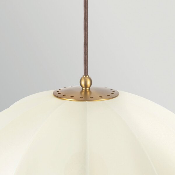 Elstead Lampă suspendată Crosby, bej/auriu, Ø 46 cm, material textil/metal, 4 x E14, reglabil, Bej, Camera de zi / sufragerie, Metal, Vintage