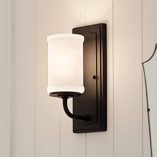 KICHLER Aplică de perete Vetivene, negru, înălțime 31 cm, metal, IP44, bec LED G9, Negru, Baie, Metal